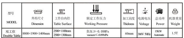 全自動(dòng)真空覆膜機(jī)參數(shù)